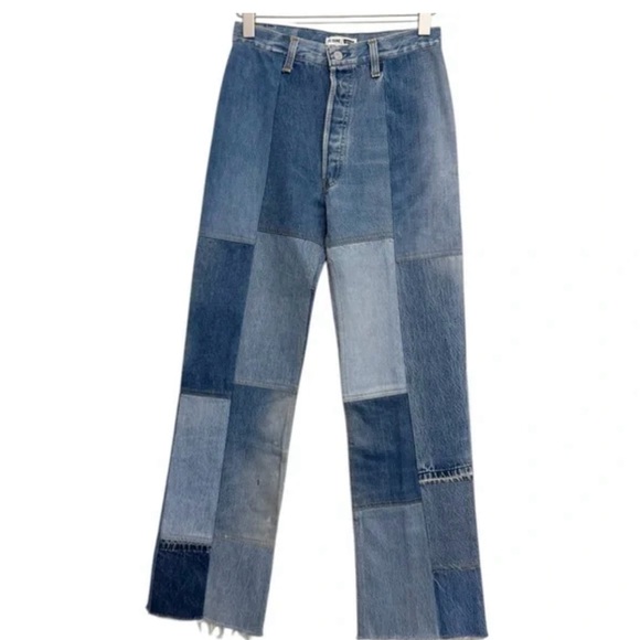 Re/Done Levi’s Indigo the Amina Patchwork Jean Jeans 27 - Picture 6 of 10